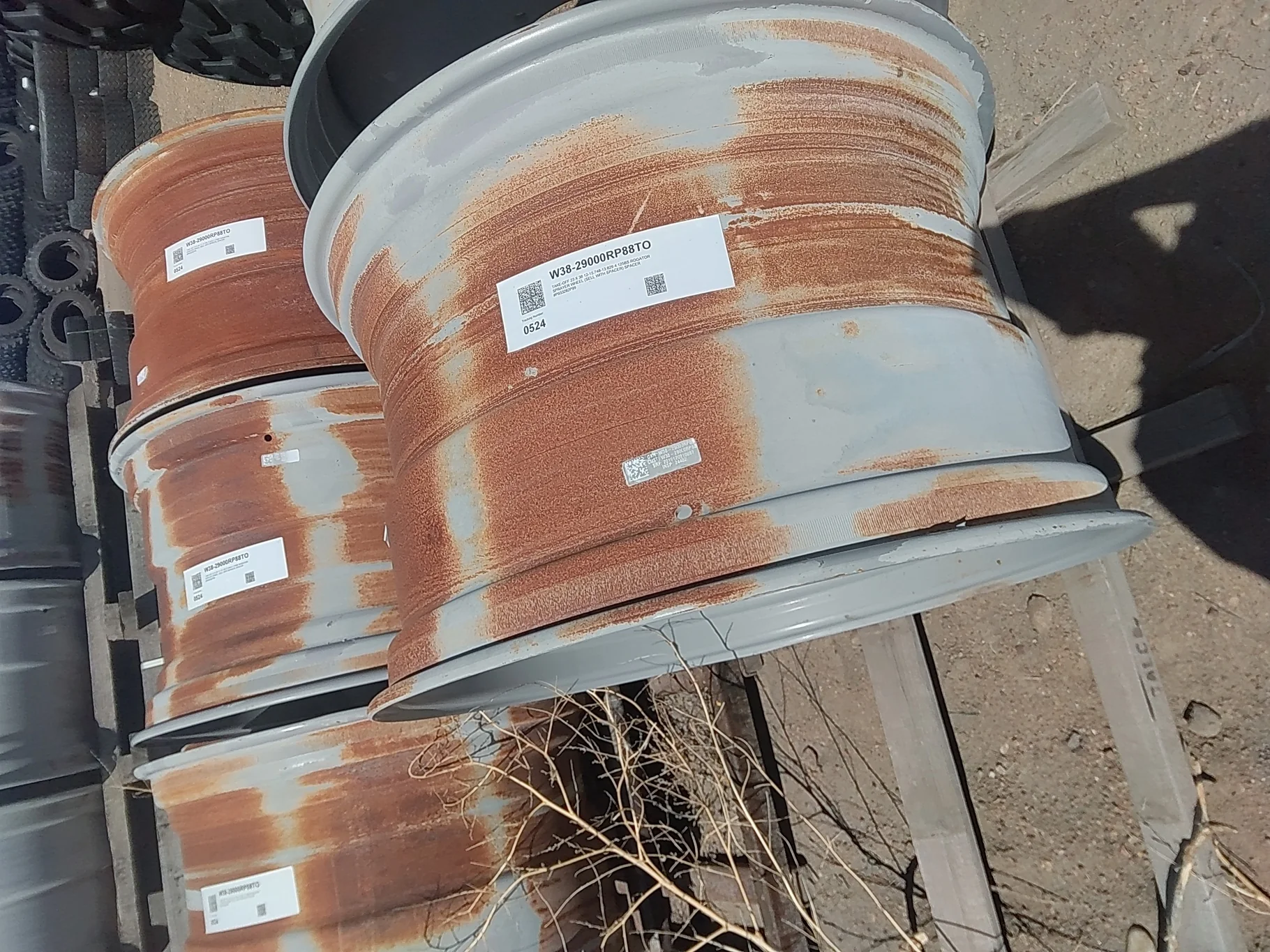 23 X 38 Miller Silver 8 Bolt Sprayer Wheel (8-10.826-8.755) 11" BS image 9