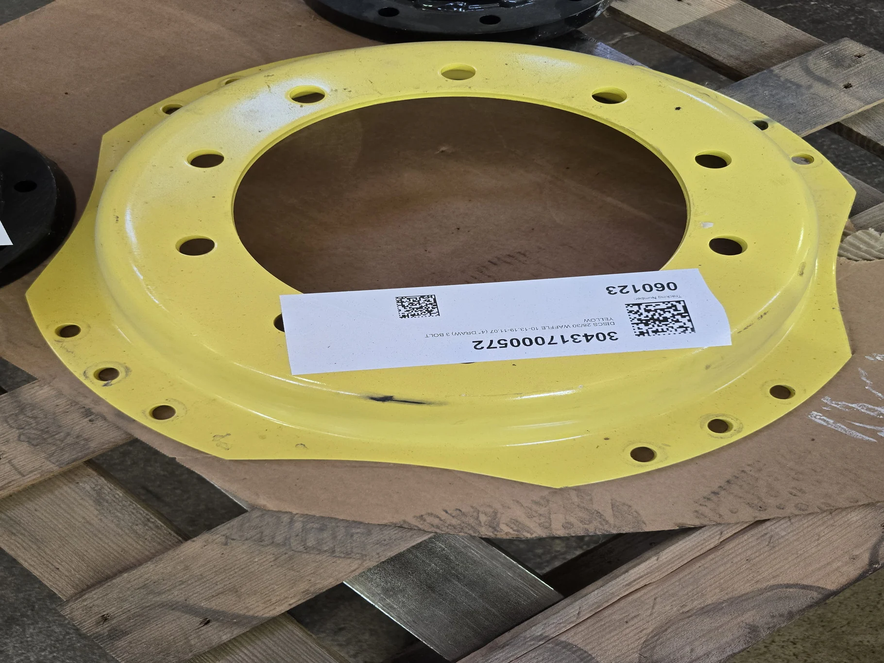 DISCS 28/30 WAFFLE 10-13.19-11.07 (4" DRAW) 3 BOLT YELLOW