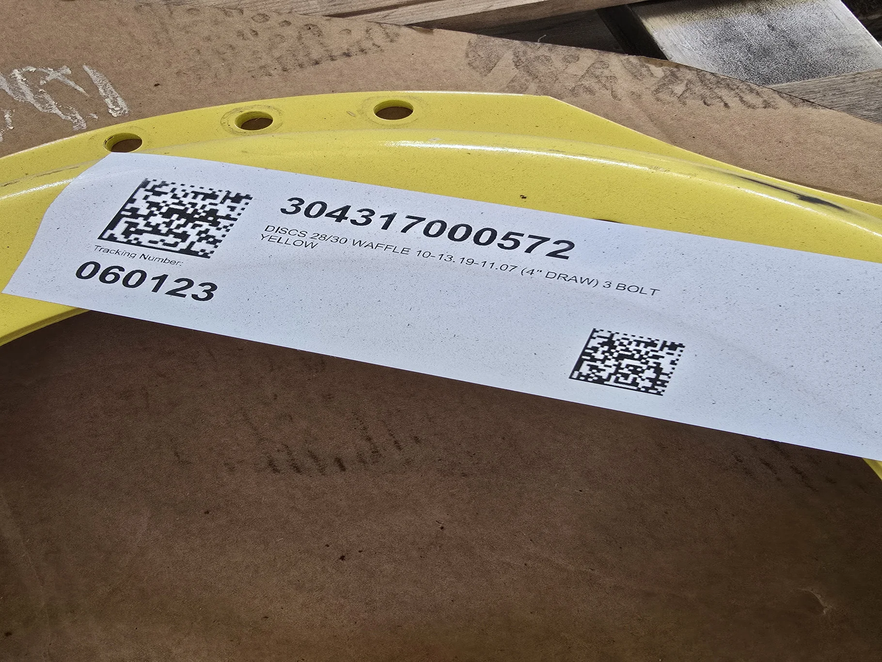 DISCS 28/30 WAFFLE 10-13.19-11.07 (4" DRAW) 3 BOLT YELLOW image 4