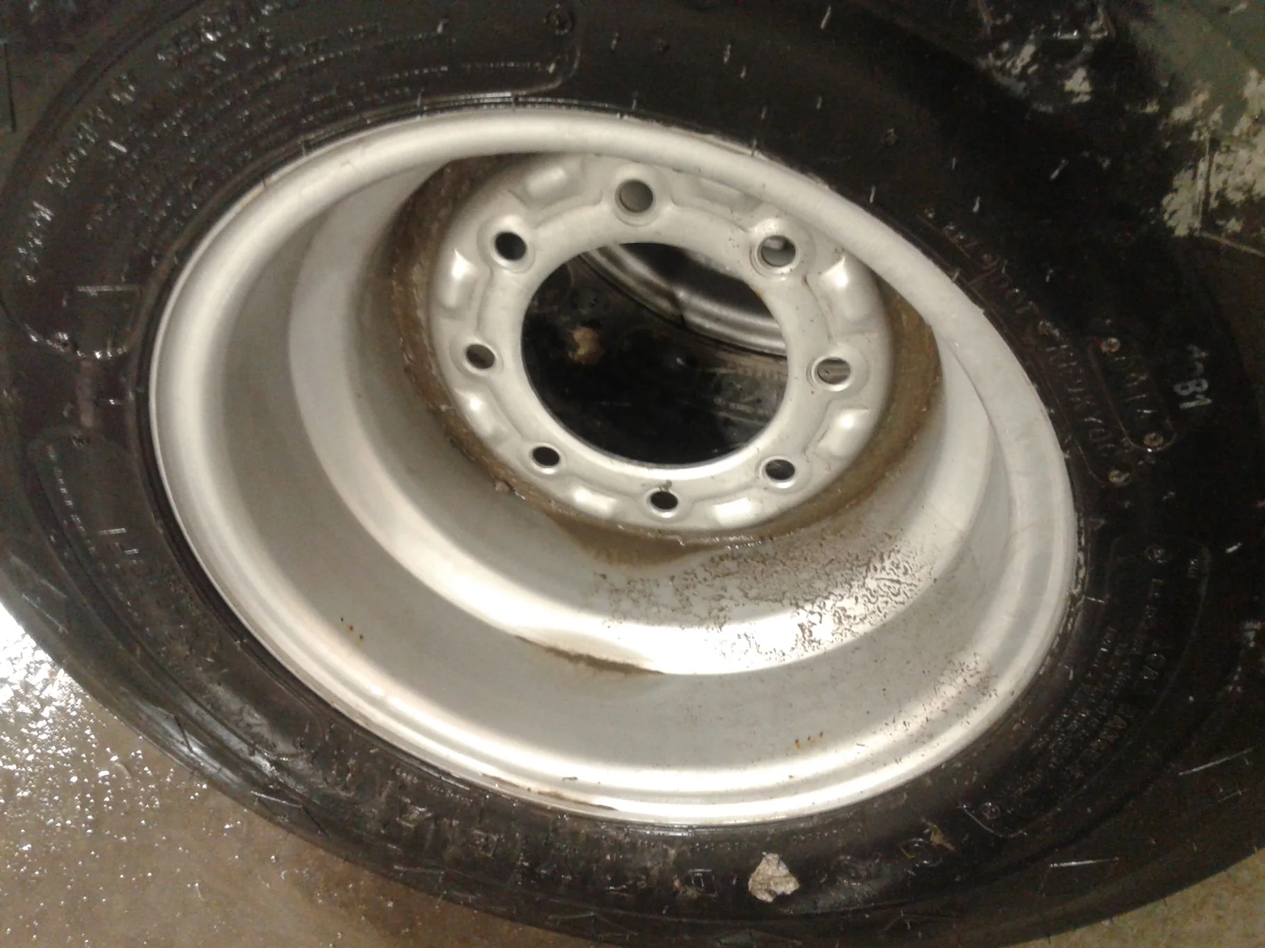 TAKE OFF 12.5L-15 GoodYear Farm Highway Service 12-Ply on a 10 X 15 CIH 8 Bolt Rim image 2