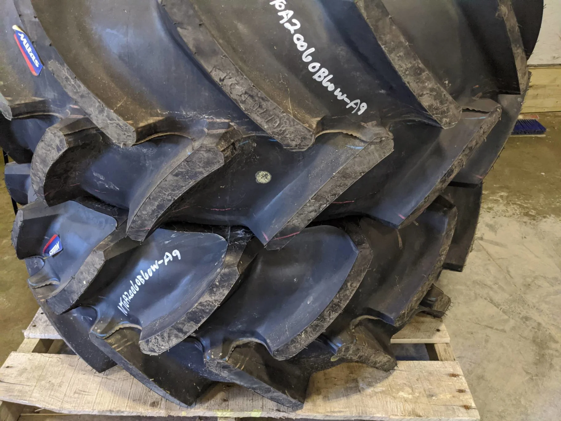 TAKE OFF 380/70R24 Mitas AC70 T 125A8 R-1W TL on a 11 x 24 NH GKN Style Wheel with a 8 Bolt Center. image 4