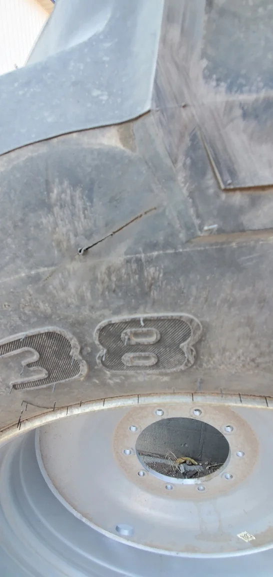 Take off 650/65R38 Trelleborg TM800 (166D) TL mount on 18 x 38 CIH Silver (10-13-11) Small Sidewall image 4