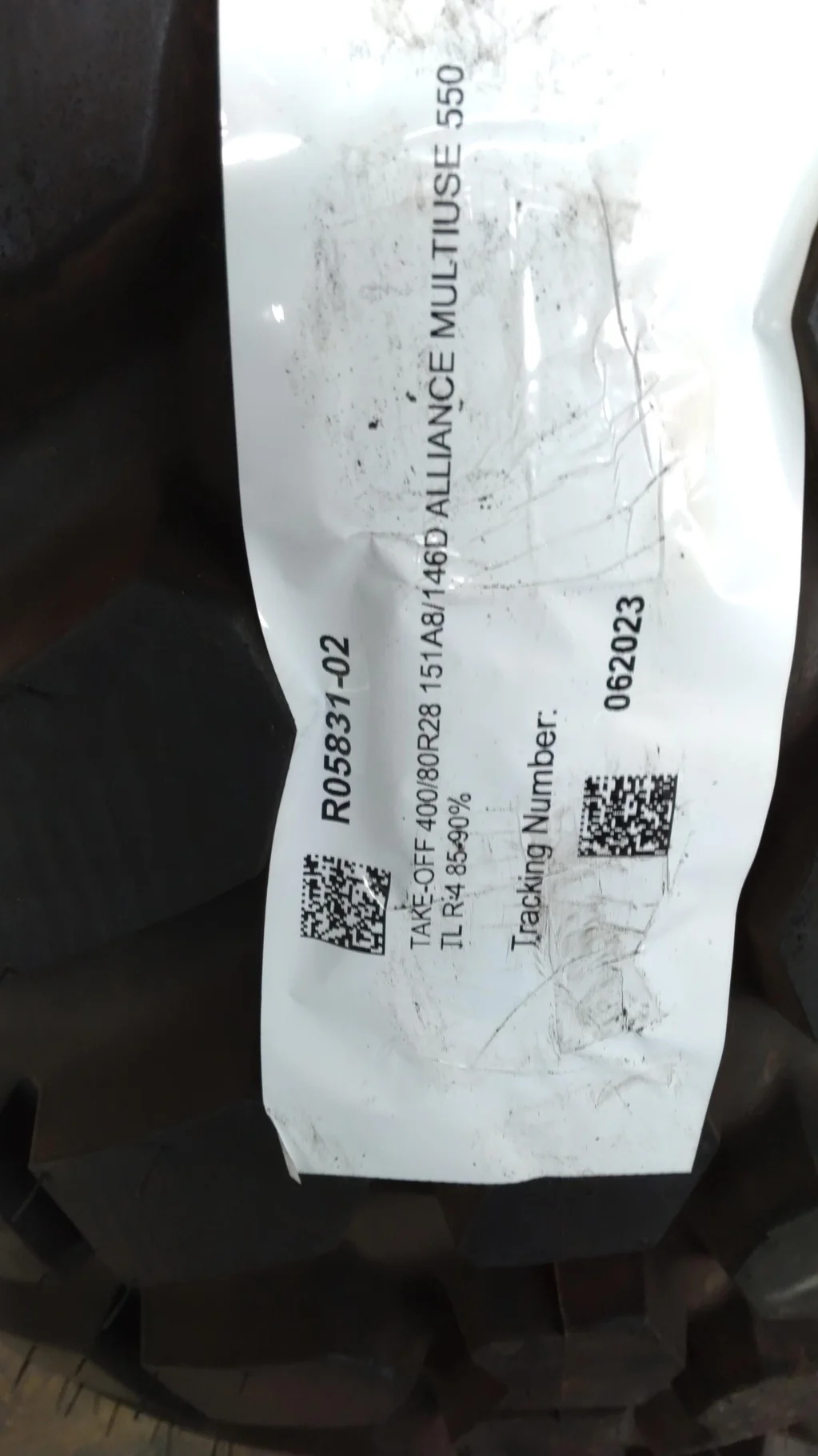 TAKE-OFF 400/80R28 151A8/146D ALLIANCE MULTIUSE 550 TL R-4 85-90% image 4