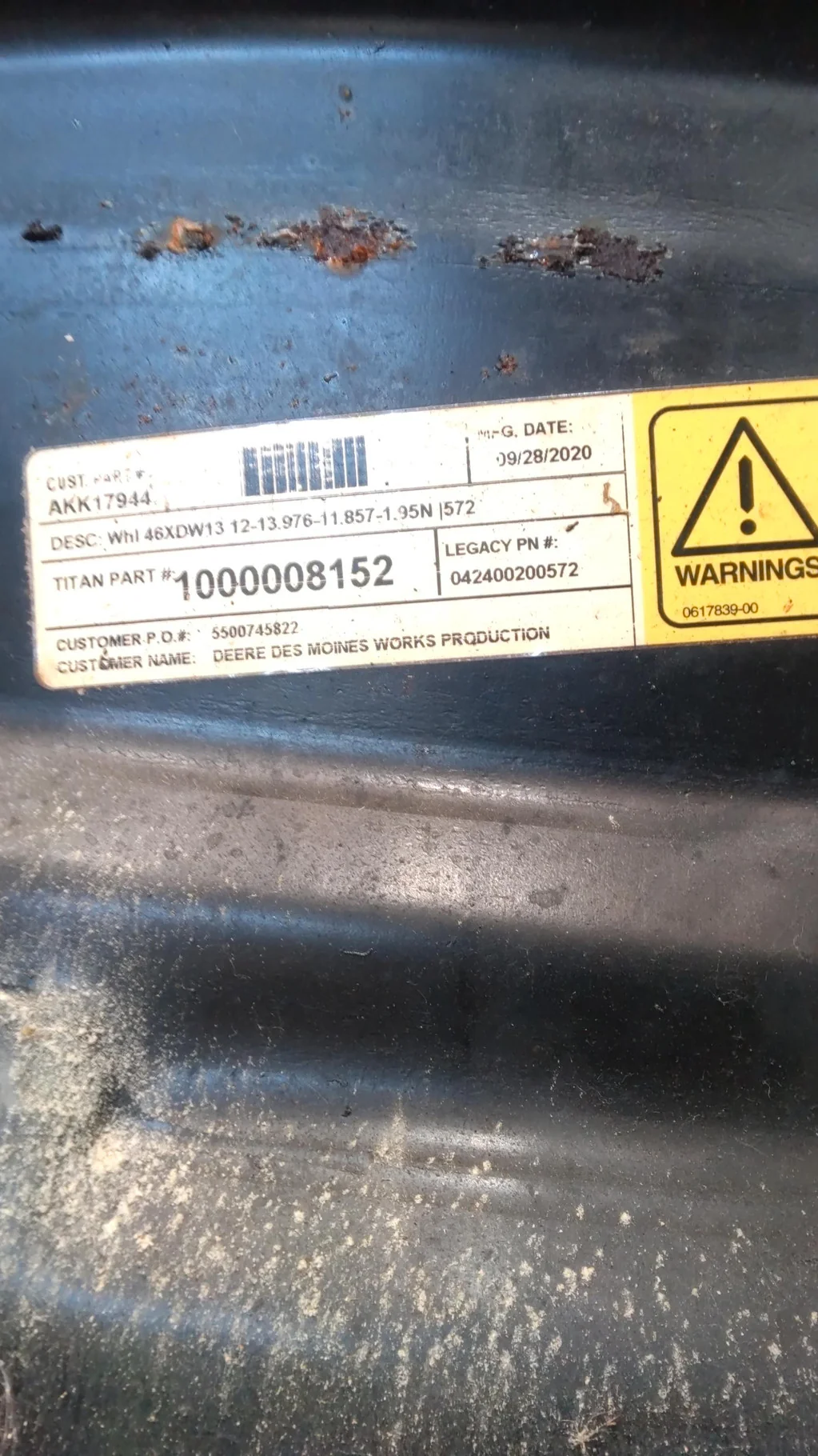 USED 13 X 46 12-13.976-11.857-1 Bubble Disc Yellow Wheel image 3