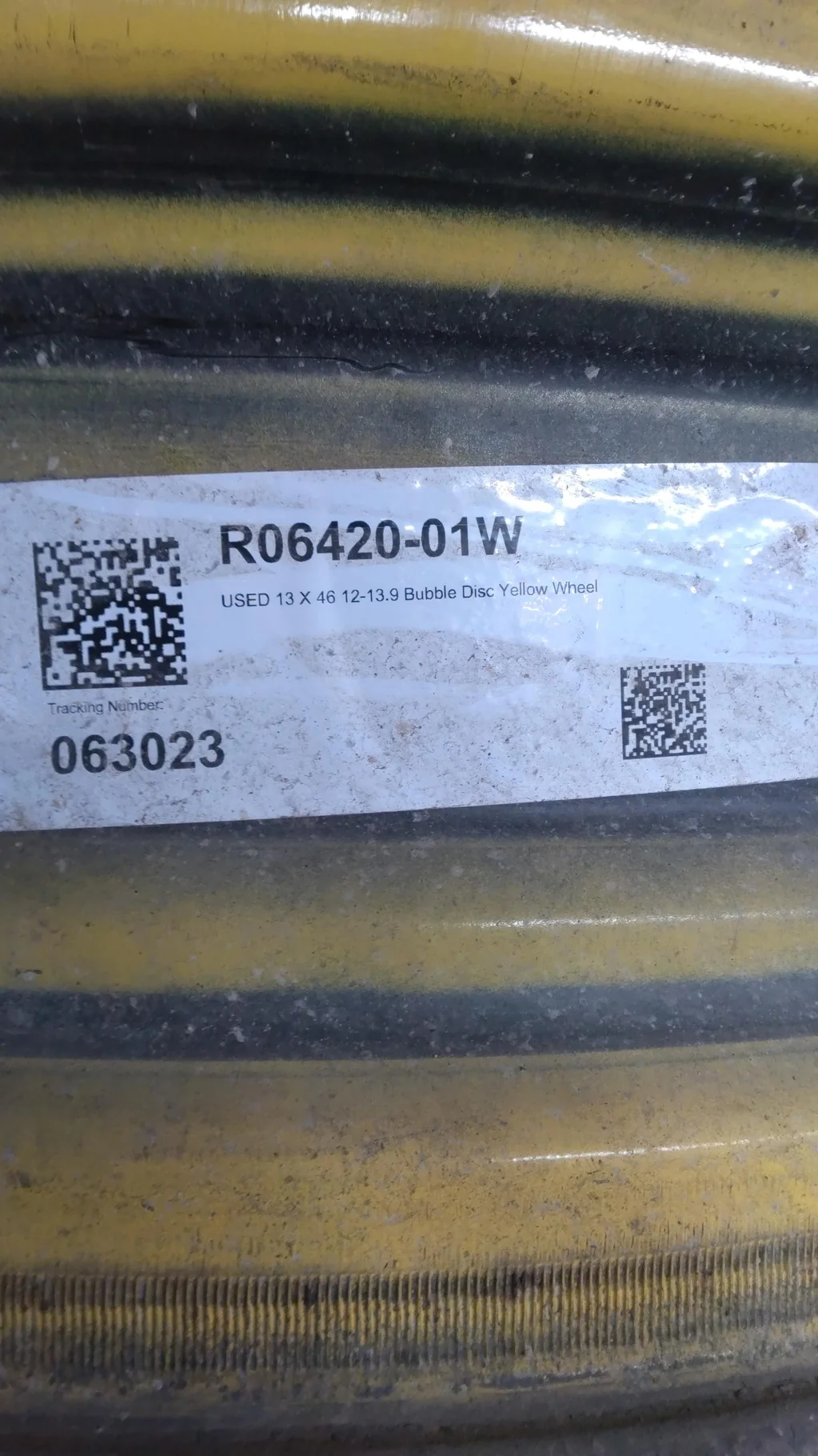 USED 13 X 46 12-13.976-11.857-1 Bubble Disc Yellow Wheel image 4