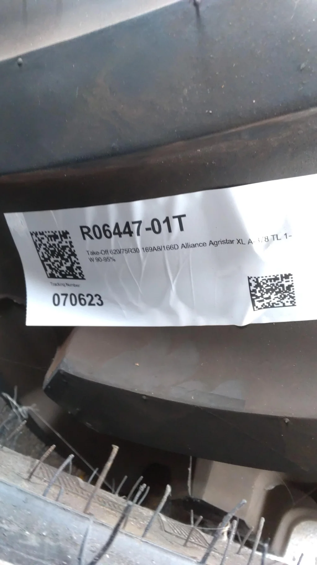 Take-Off 620/75R30 169A8/166D Alliance Agristar XL A-378 TL 1-W 90-95%