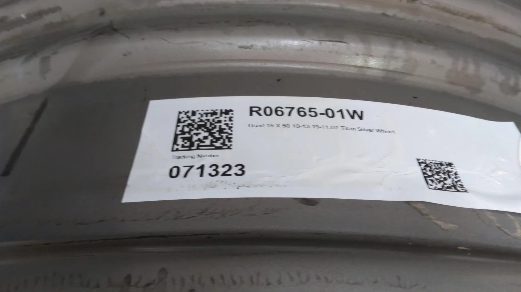 Used 15 X 50 10-13.19-11.07 Titan Silver Wheel image 3