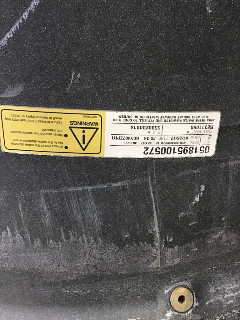 Used 27 X 38 12-32.047-30.078 Titan Rim & Rail Yellow Wheel image 3