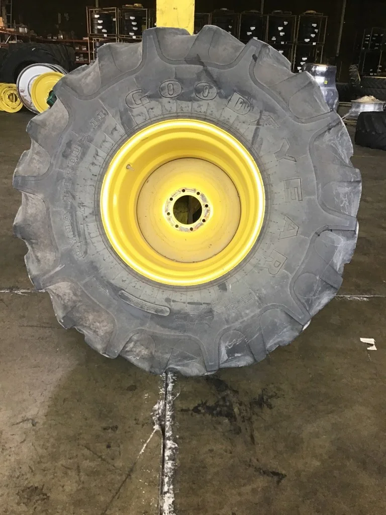 Used 28L-26 12ply Goodyear Dyna Torque 2 TL R-1 80-85% on 25 X 26 8-8-6 Titan Combine