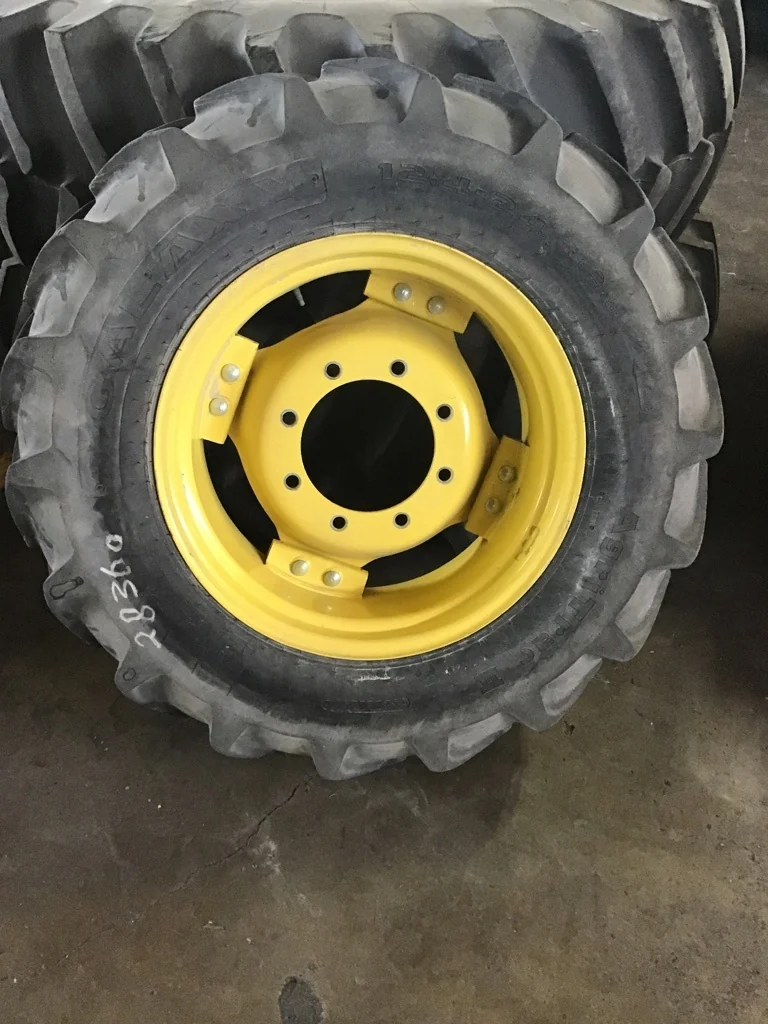 Used 12.4-24/8 120A6/117A8 Galaxy Agritrac 2 TL R-1W 80-85% on 10 X 24 8-10.82-8.78 GKN 4/2 Clamp