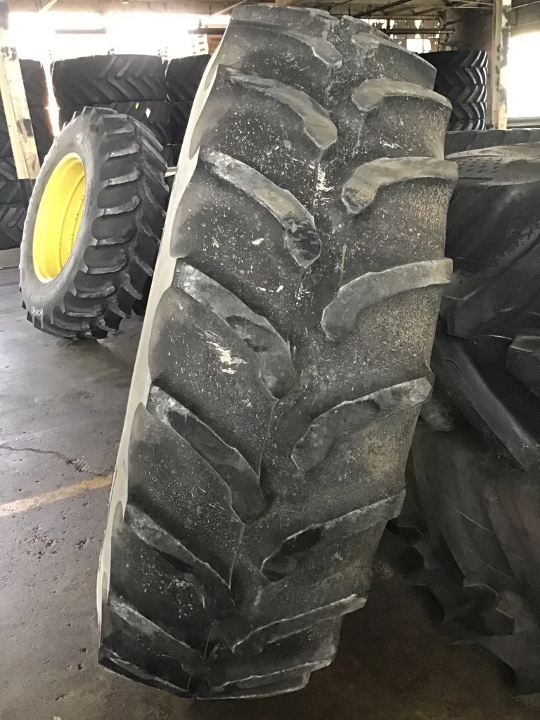 Used 520/85R38 155A8 CO-OP Agri-Radial IV TL R-1 85-90% on 18 X 38 Titan Double Bevel Yellow Wheel image 3