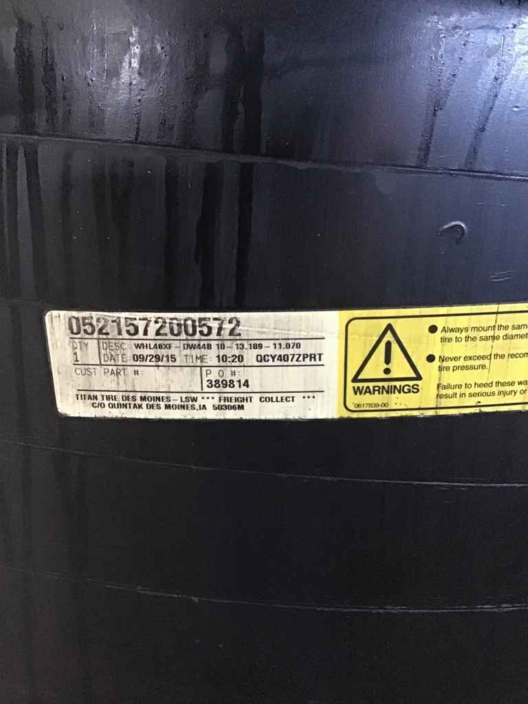 Used 44 X 46 10-13.19-11.07 Titan Combine Yellow Wheel