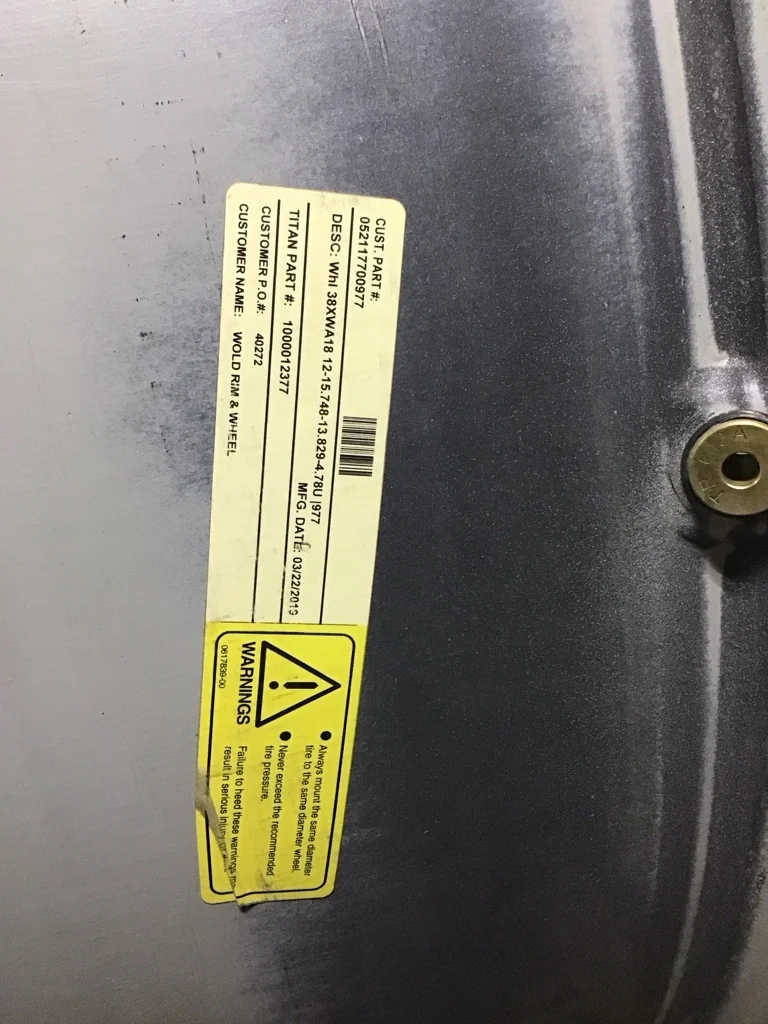 Used 18 X 38 12-15.748-13.829 Agco Gray Sprayer Wheel image 2