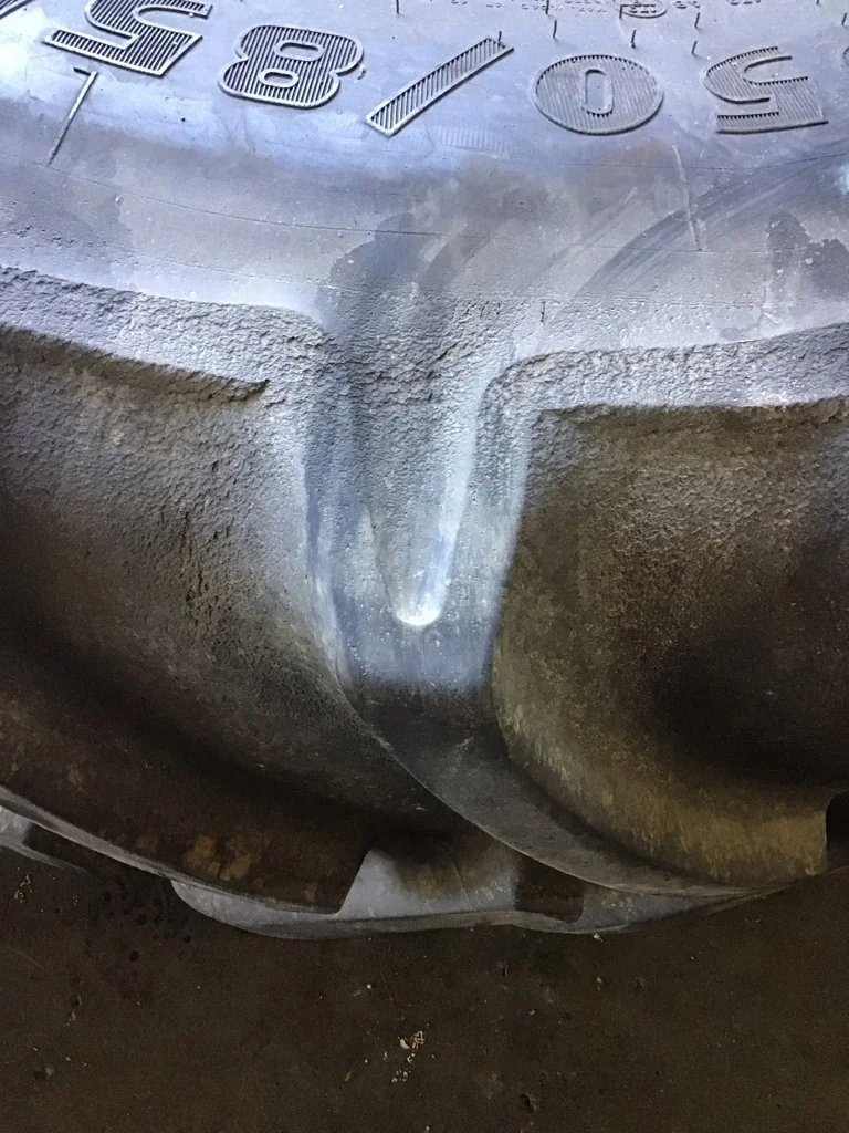 Used 650/85R38 173A8 Goodyear Optitrac DT824 TL R-1W 85-90% on 23 x 38 10-13.18-11.09-12.4 Dolly image 4