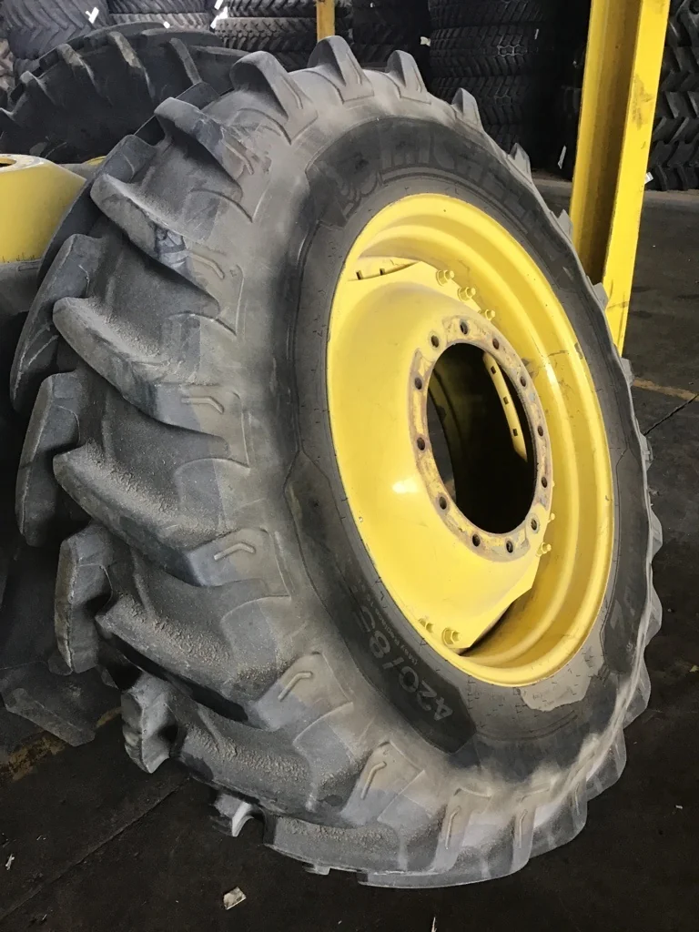 Used 420/85R34 147A8 Michelin Agribib 2 TL R-1W 85-90% on 15 X 34 12-16.732-14.620 Waffle 3 Bolt image 2