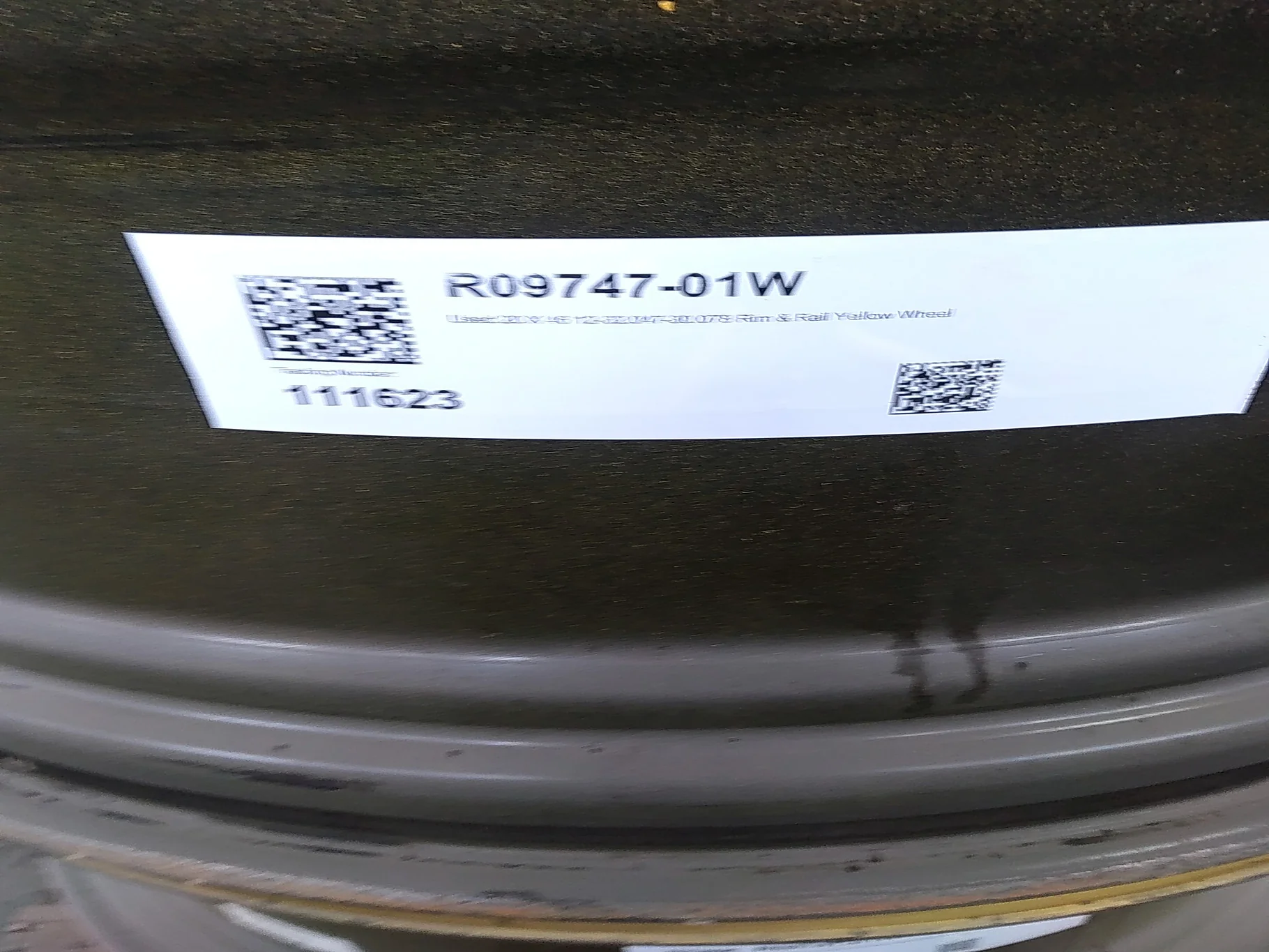 Used 20 X 46 12-32.047-30.078 Rim & Rail Yellow Wheel image 6