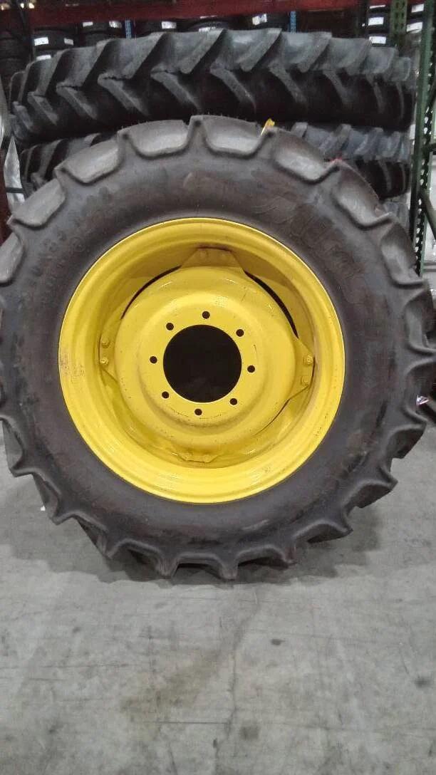 Take-Off 320/85R28 124B Mitas AC85 TL R-1W 95-100% on 10 X 28 8-10.82-8.78 GKN 4/2 JD Yellow Wheel