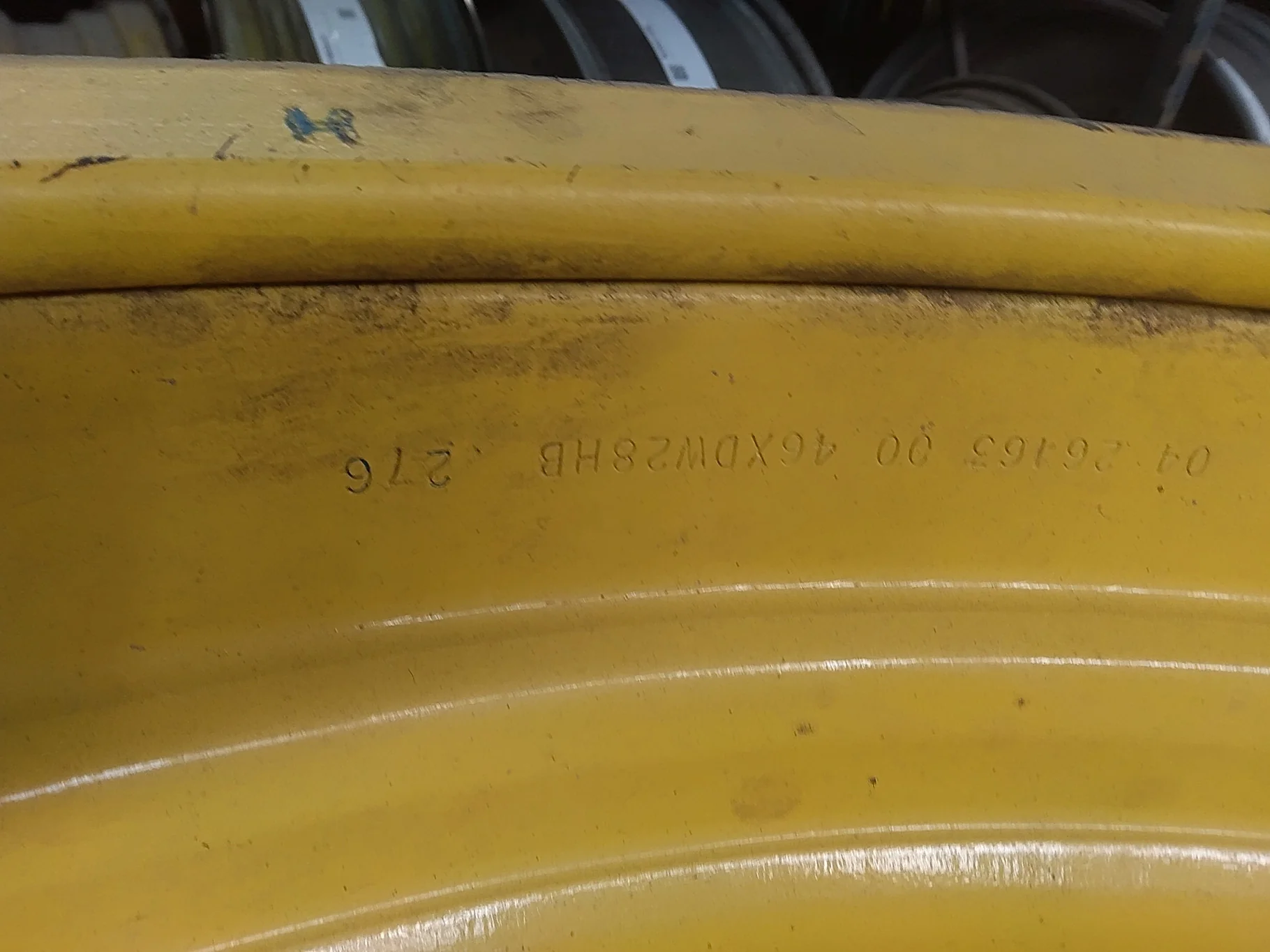 Used 44 X 46 20-13.19-11.07 Combine Yellow Wheel image 5