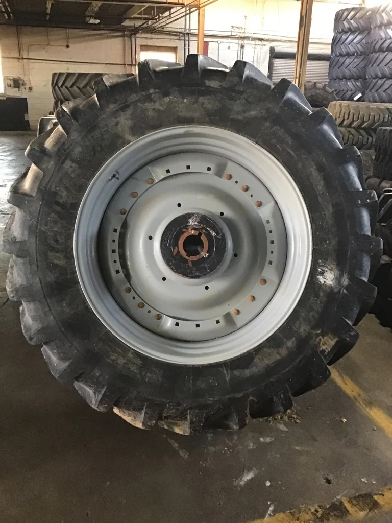 Used 480/80R42 156A8 Michelin Agribib TL R-1W 85-90% on 16 x 42 8-10.82-8.78 Titan Waffle 3 Bolt