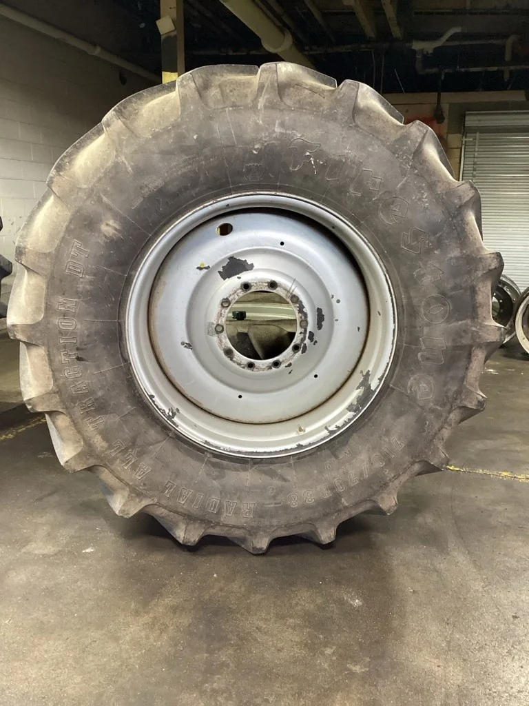 Used 710/70R38 166B Firestone RAT DT TL R-1W 75-80% On 23 x 38 (10-13.19-11.07) Solid wh