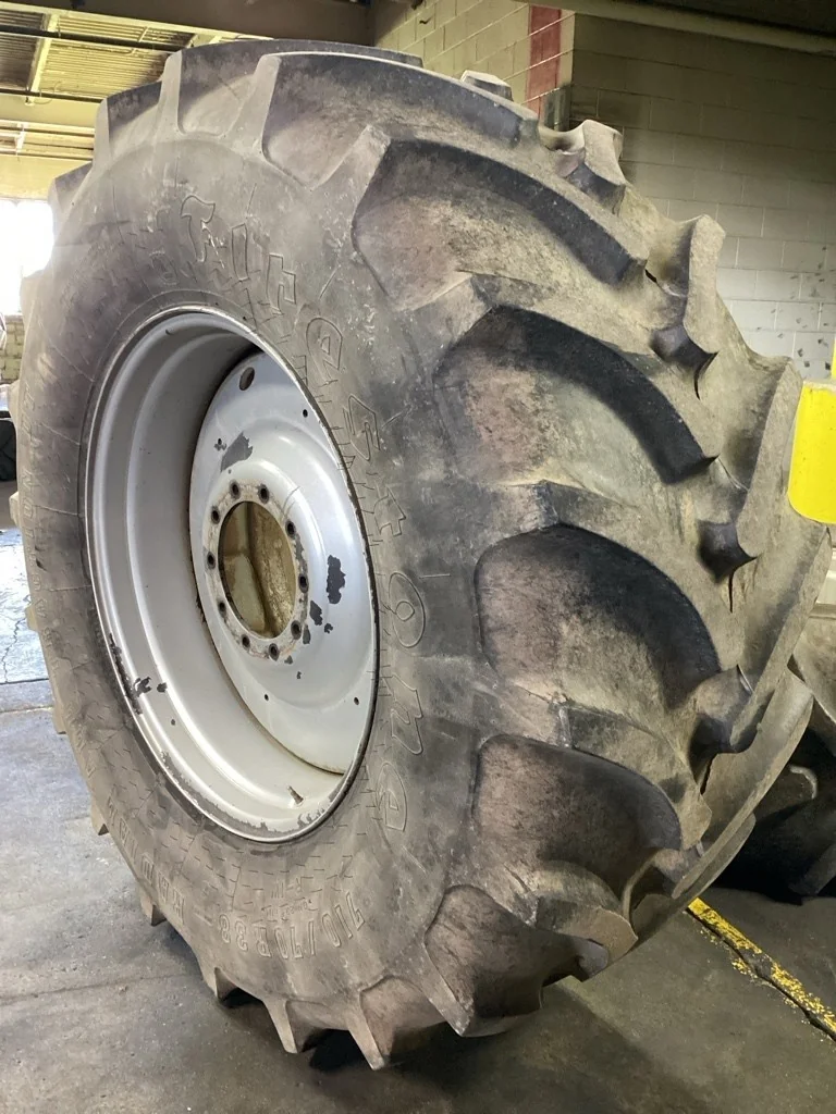 Used 710/70R38 166B Firestone RAT DT TL R-1W 75-80% On 23 x 38 (10-13.19-11.07) Solid wh image 4