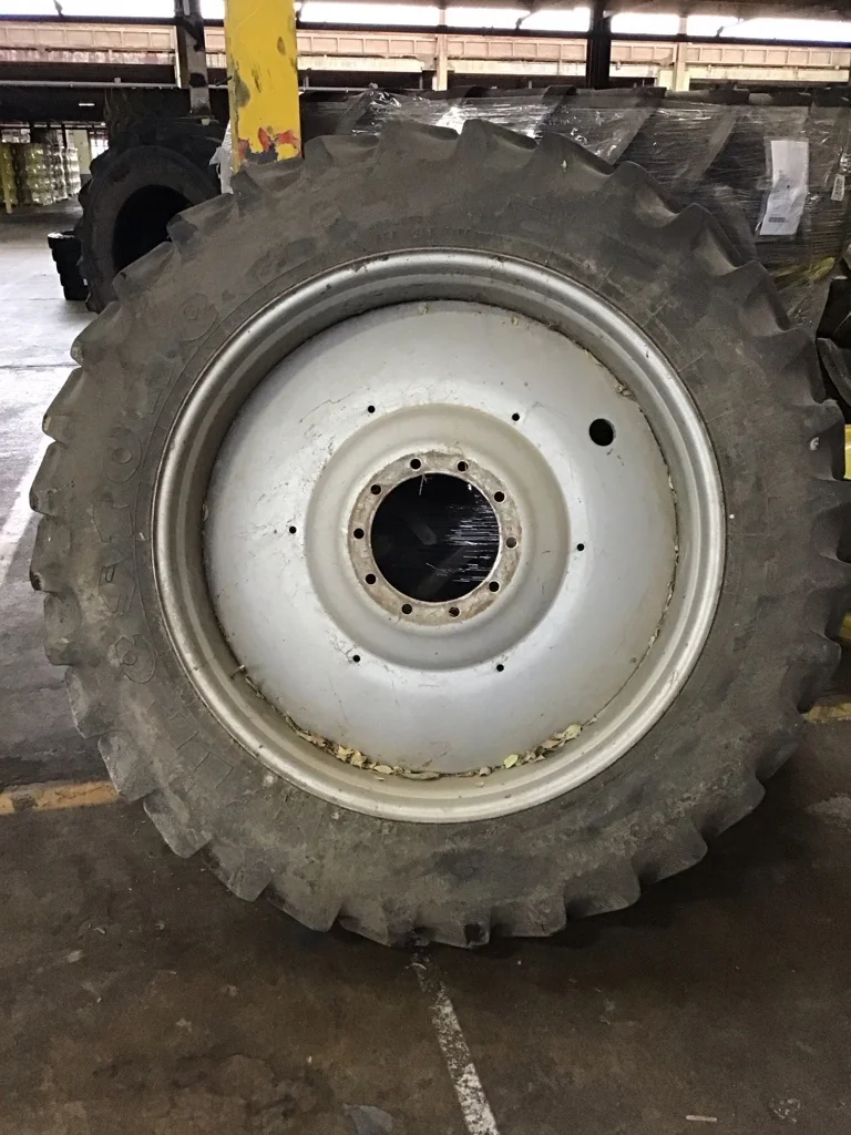 Used 380/90R46 152A8 Firestone Radial 9000 TL R-1W 80-85% on 13 X 46 10-13.19-11.07 Silver Dual