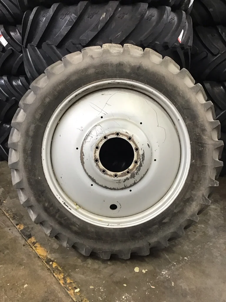 Used 380/90R46 152A8 Firestone Radial 9000 TL R-1W 80-85% on 13 X 46 10-13.19-11.07 Silver Dual