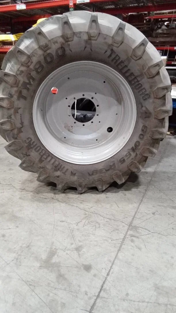 Take-Off 600/65R38 153D Trelleborg TM800 TL R-1W 95-100% on 18 X 38 10-13.19-11.07 Solid Gray Wheel