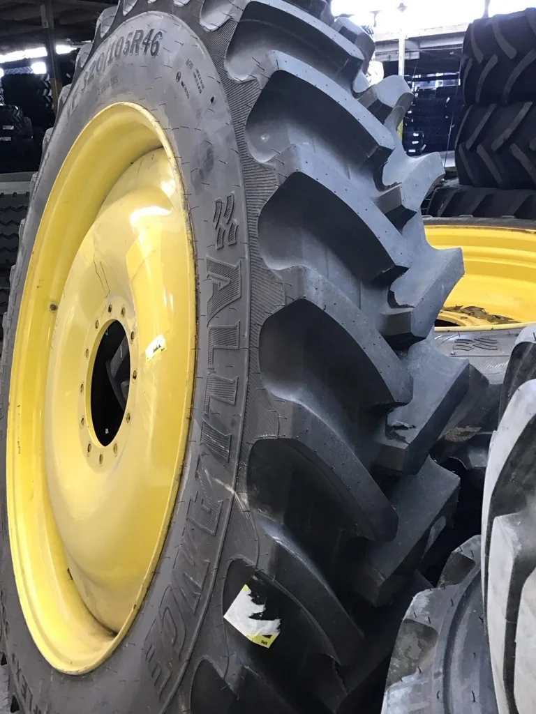 Used VF320/105R46 172D Alliance AgriFlex+ TL R-1W 85-90% on 10 X 46 10-14.57-12.42 Bubble Disc image 2