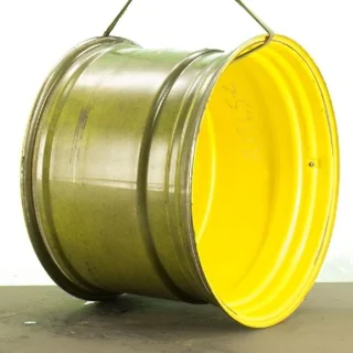 USED 27 X 38 10-13.19-11.07-18.89IN DOLLY DUAL YELLOW WHEEL
