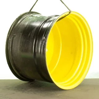 USED 27 X 38 10-13.19-11.07-18.89IN DOLLY DUAL YELLOW WHEEL