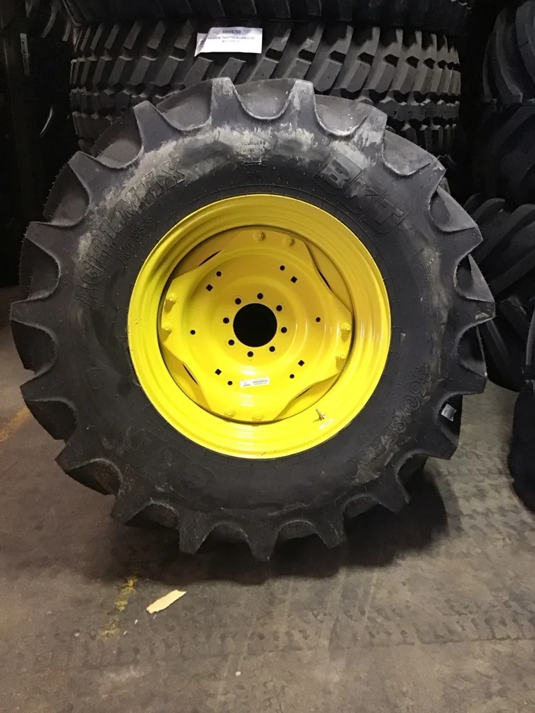 Take-Off 460/85R30 145A8 BKT Agri Max TL R-1W 95-100% on 15 x 30 8-8-6 4/2 Yellow Wheel (Assembly)