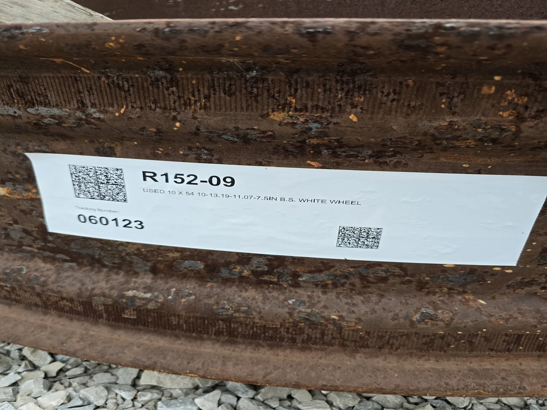 USED 10 X 54 10-13.19-11.07-7.5IN B.S. WHITE WHEEL