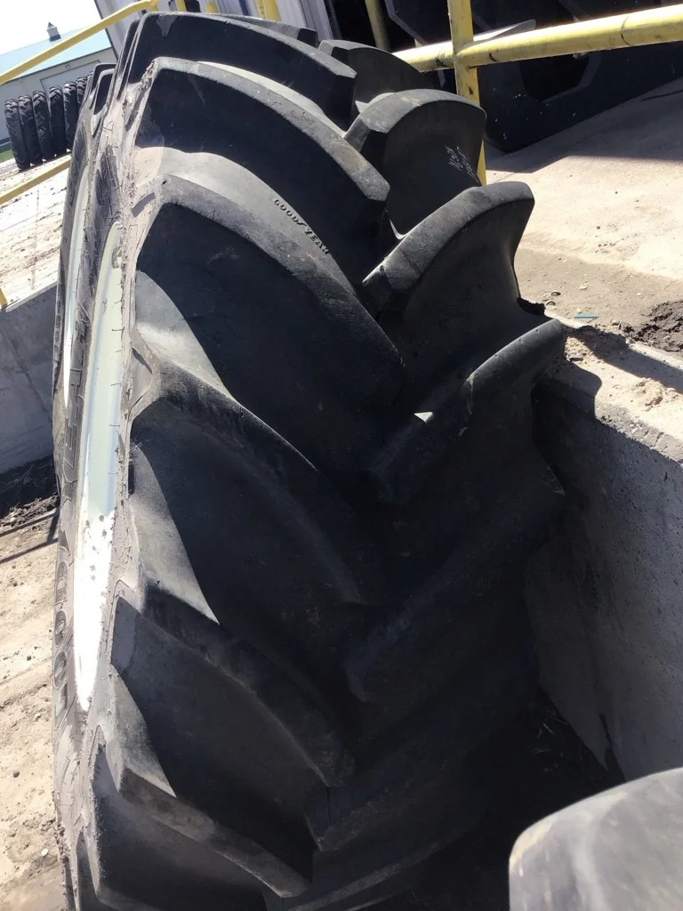 Used 710/70R42 173D Goodyear Optitrac TL R-1W 90-95% On 23 x 42 10-13.19-11.07 Titan Wheel NH White image 2