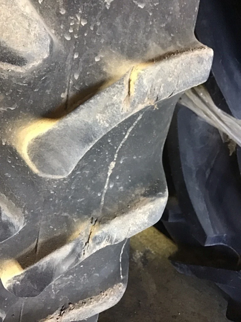 Used 380/80R38 142B Firestone RAD DT TL R-1W 75-80% on 12 x 38 10-13.19-11.07 Waffle 3 Bolt Yellow image 5