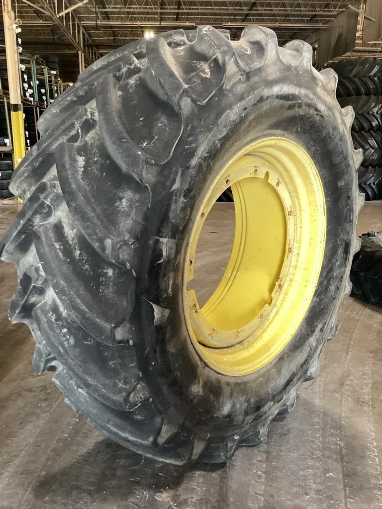 Used 710/70R42 173D Mitas SFT TL R-1W 90-95% On 23 x 42 12-32.047-30.078 Titan R&R Yellow Wheel image 2