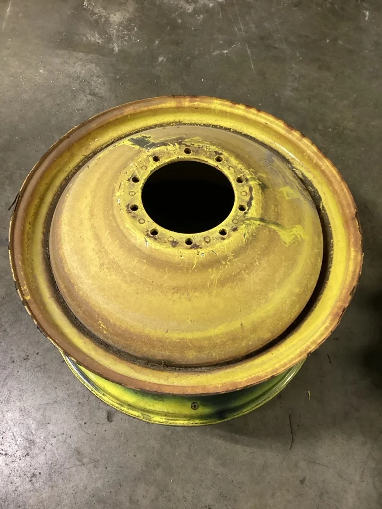 USED 18 x 42 10-13.187-11.07-14.4 (INSIDE) DOLLY DUAL YELLOW WHEEL