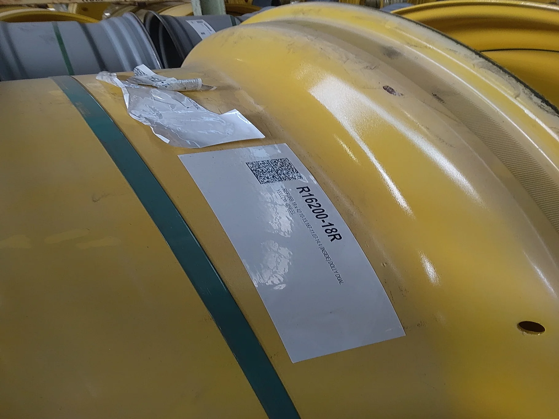 REFURB 18 x 42 10-13.187-11.07-14.4 (INSIDE) DOLLY DUAL YELLOW WHEEL image 3