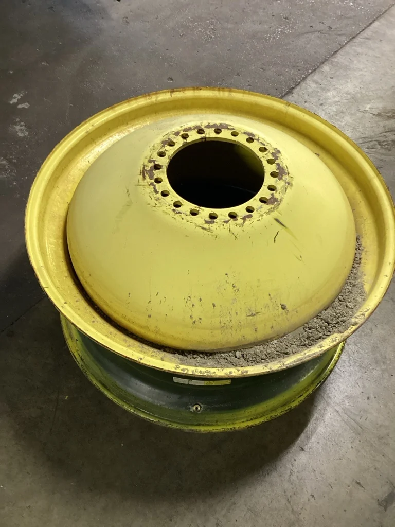 USED 18 x 42 20-13.187-11.07 (INSIDE) DOLLY DUAL YELLOW WHEEL