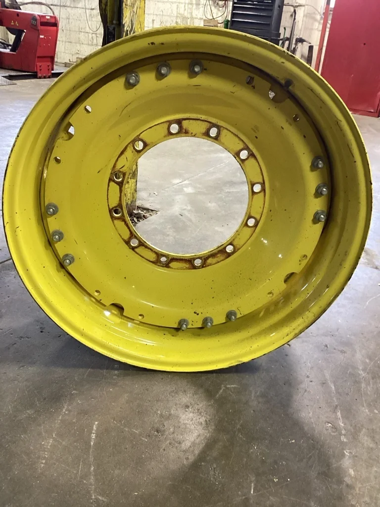 Used 15 x 34 12-16.732-14.620 Waffle 3 Bolt Yellow Wheel w/ Disc