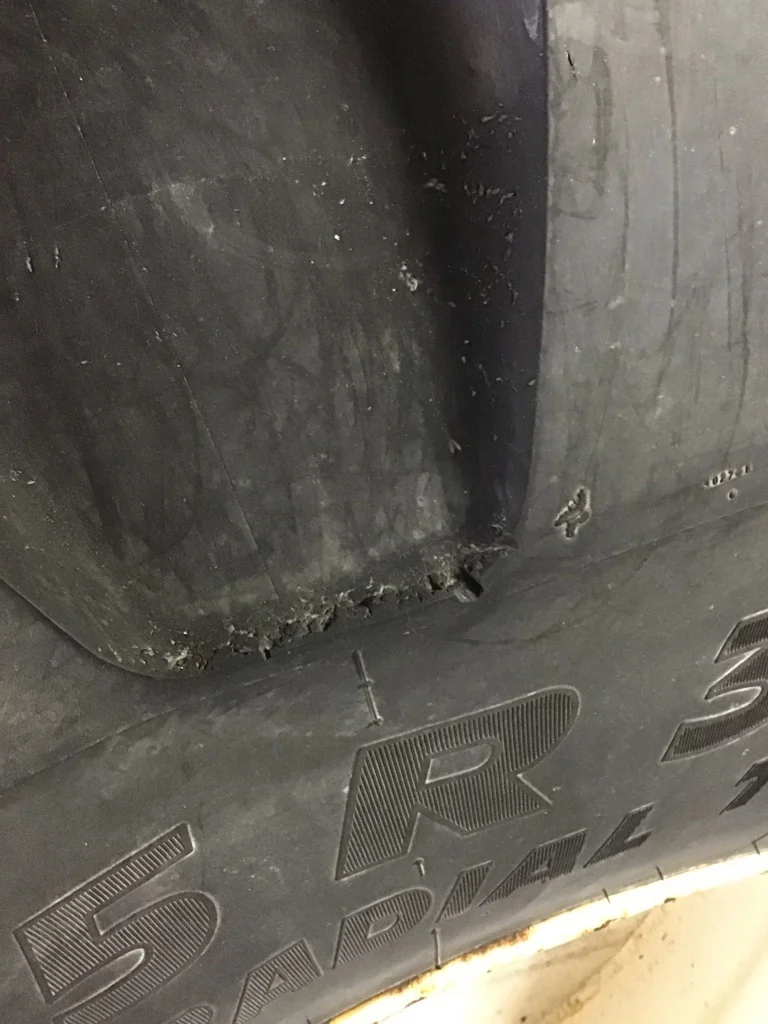 Used 800/65R32 172A8 Michelin Mega X Bib TL R-1W 60-65% on 27 x 32 10-13.19-11.07 Flat Plate White image 6