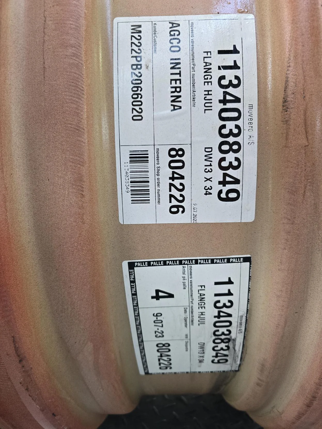Take-Off 13 x 34 10-13.19-11.07 R & R Fendt Red Wheel w/ Disc image 9