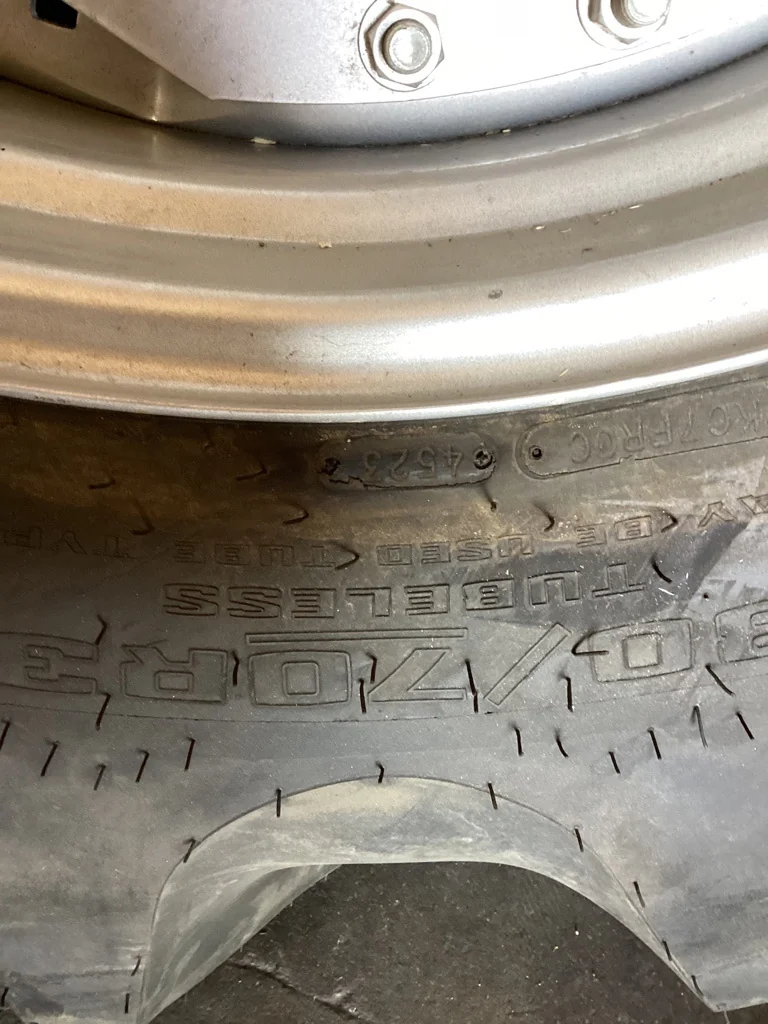 Take-Off 480/70R34 155A8 Goodyear SSG T08 TL R-2 95-100% On 15 x 34 12-16.732-14.640 Waffle w/ Disc image 4