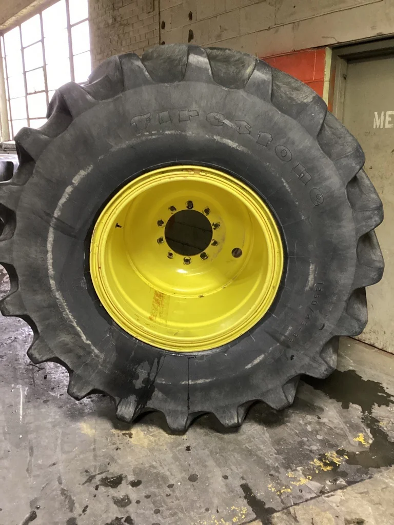 Used 76 x 50.00-32 177B Firestone Flotation 23 DT HF-3  75-80% On 44 x 32 10-13.19-11.07 Yellow