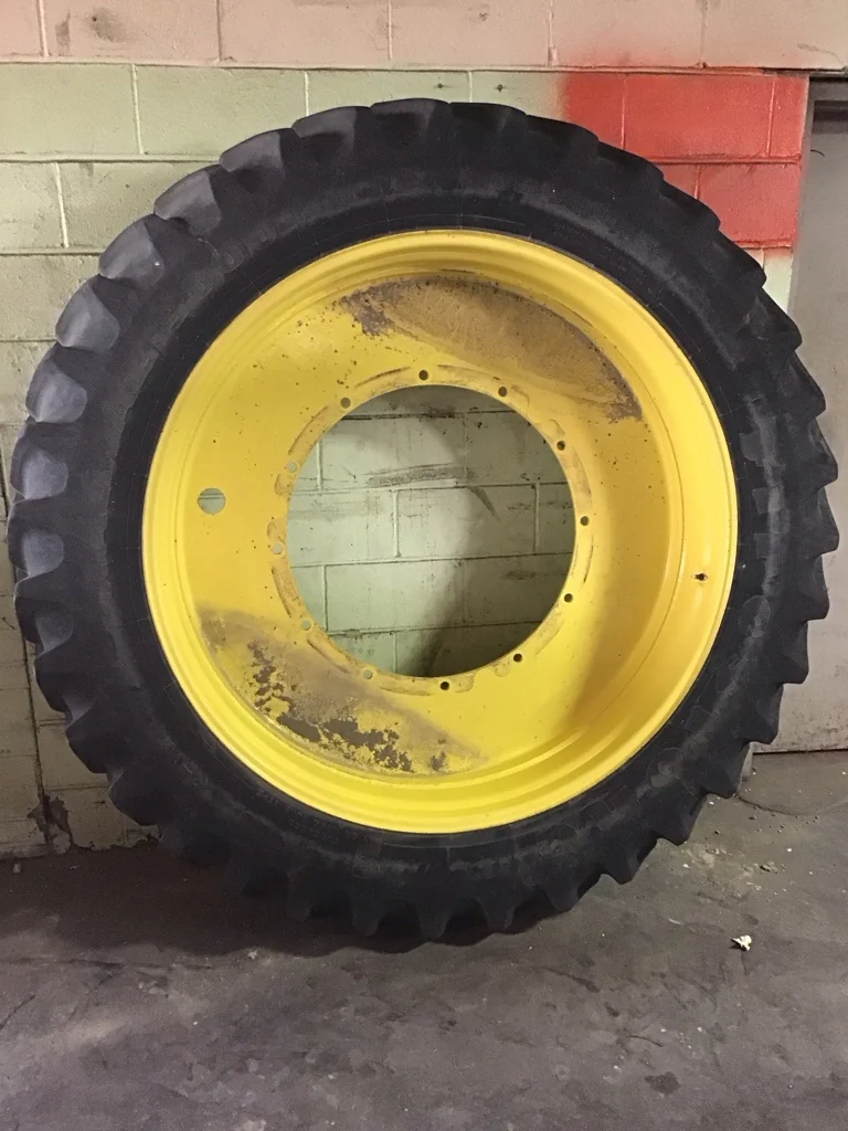 Used 380/90R54 152A8 Firestone Radial 9000 TL R-1W 85-90% on 12 x 54 12-32.047-30.078 R&R Yellow