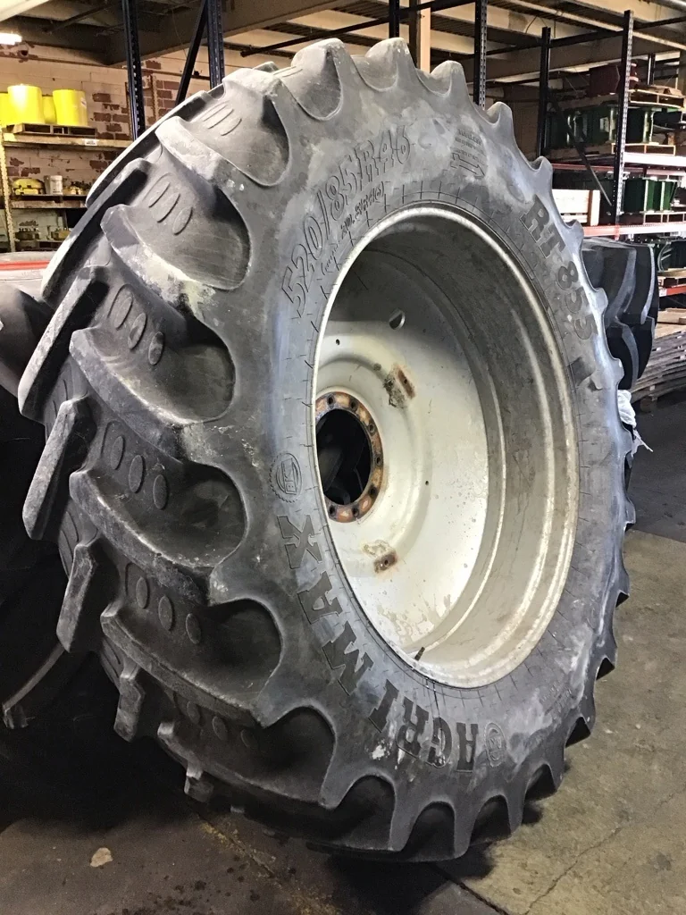 Used 520/85R46 158A8 BKT RT 855 TL R-1W 60-65% on 16 x 46 10-13.19-11.07 Dual Case Silver Wheel image 2