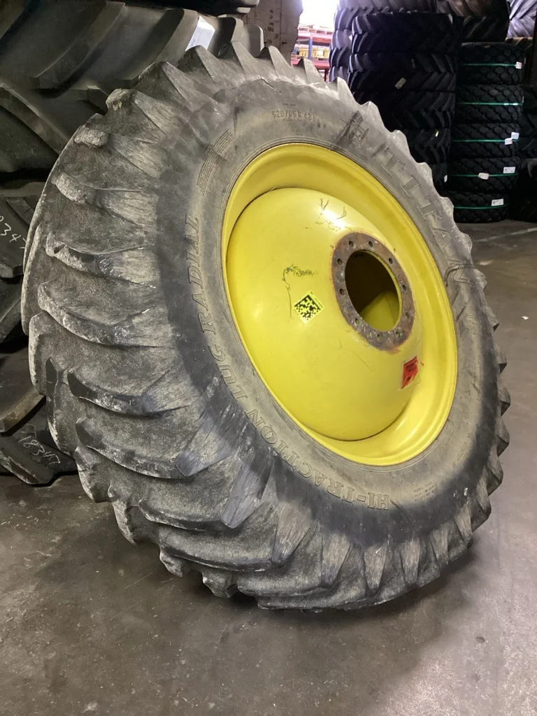 Used 520/85R42 157A8 Titan Hi-Traction Lug R-1 TL 75-80% On 18 x 42 10-13.18-11.09-12.4 Dolly Dual image 2