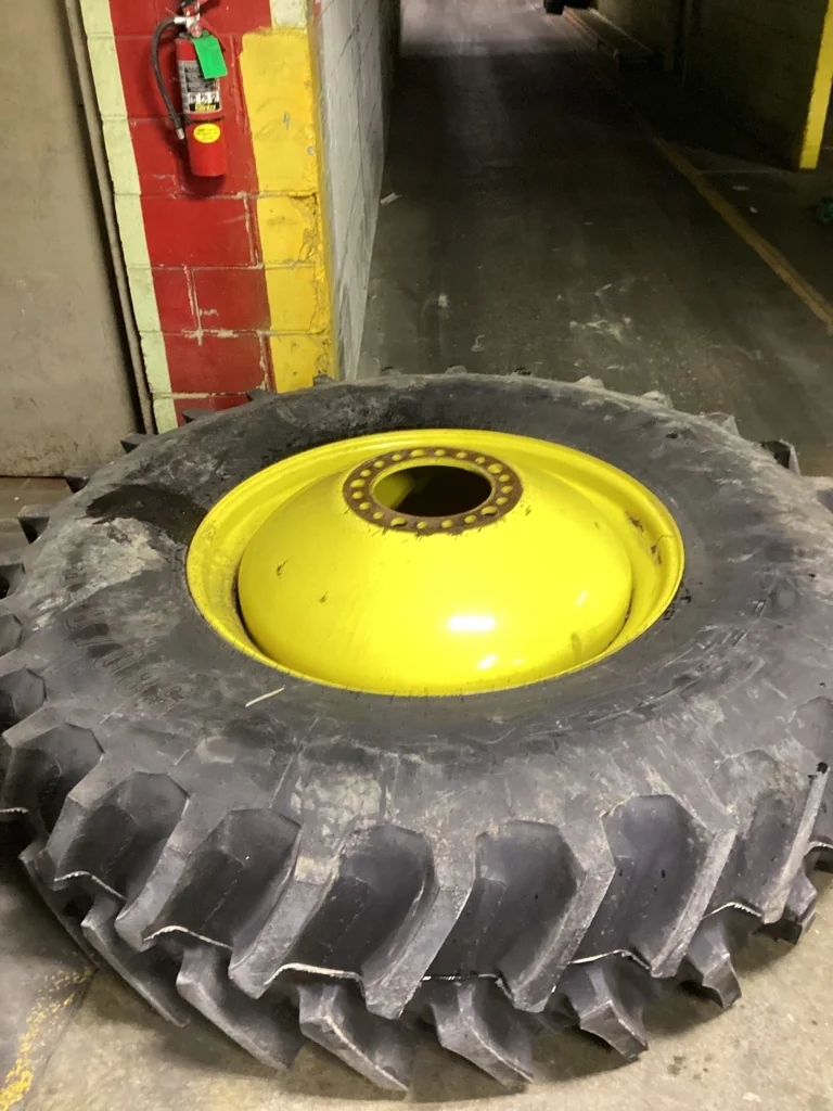 Take-Off 580/85R42 166B Firestone Deep Tread 23 TL R-1W 95-100% on 18 x 42 20-13.19-10.50 Dolly Dual