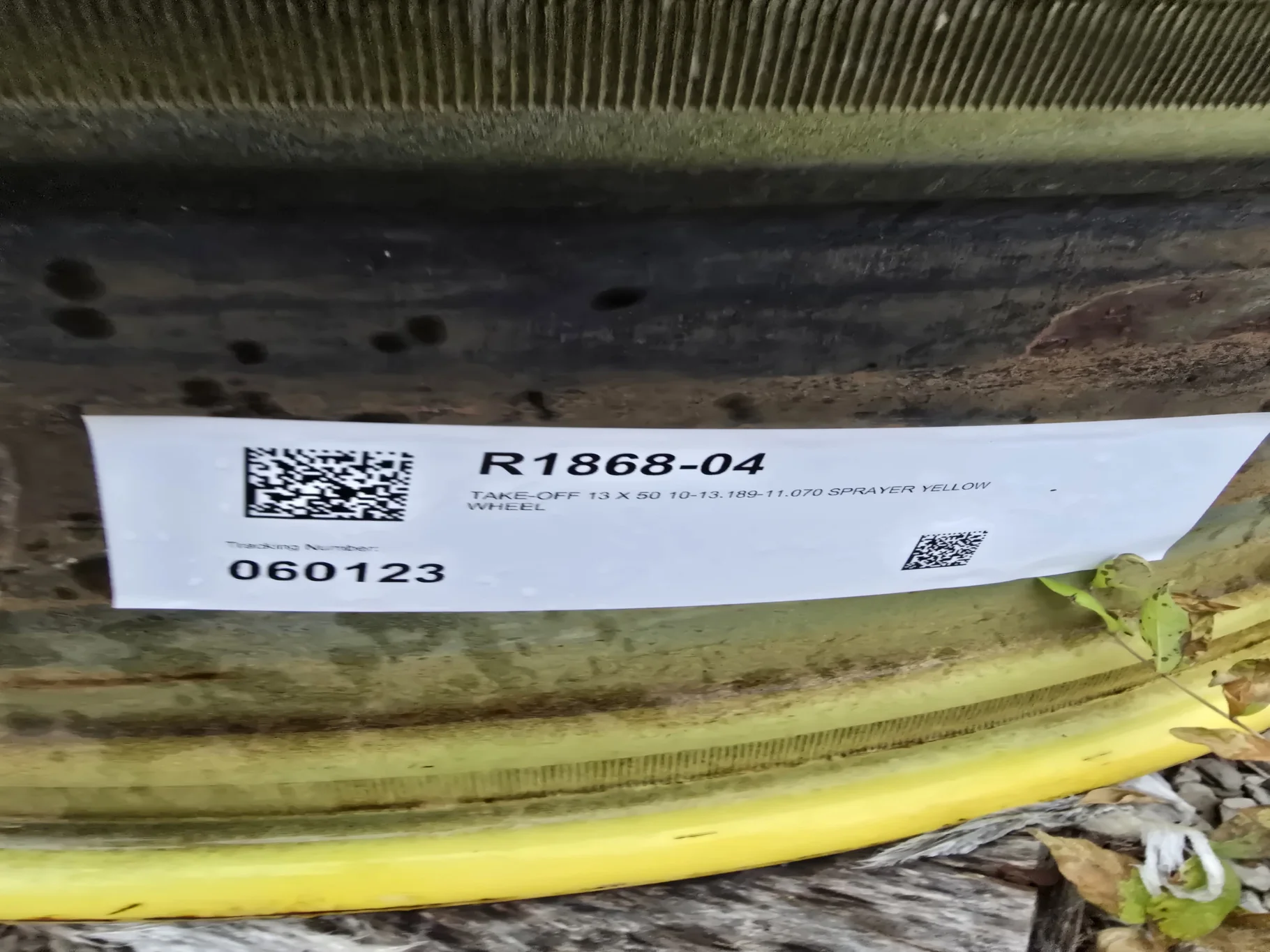 TAKE-OFF 13 X 50 10-13.189-11.070 SPRAYER YELLOW WHEEL