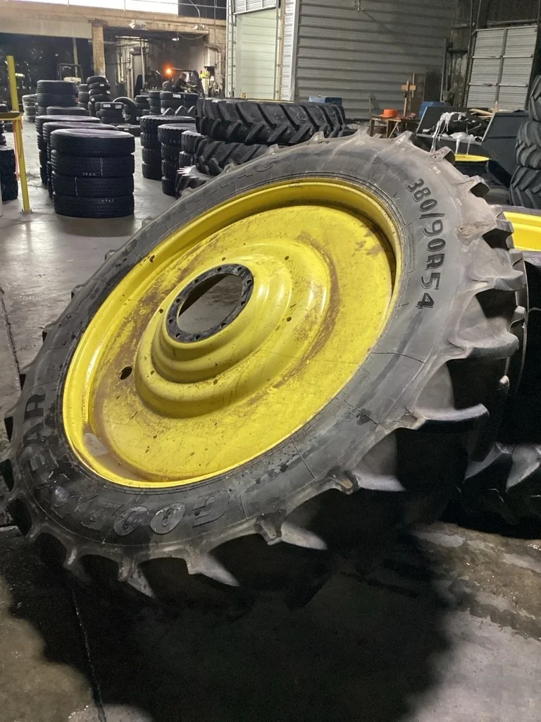 Used 380/90R54 152D Goodyear Optitrac TL R-1W 80-85% On 12 x 54 (10-13.19-11.07) Titan Dual Wheel image 3